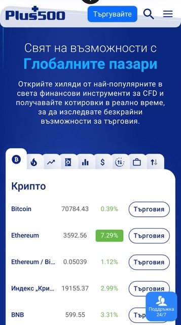 plus500 interface